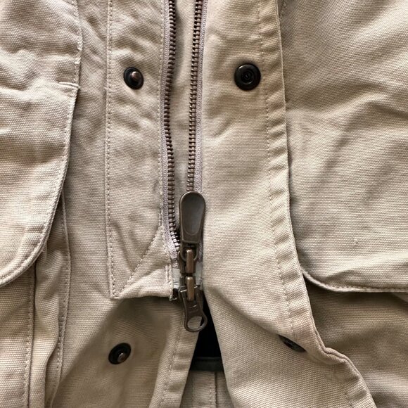 Nautica Mens Detachable Flannel Lining Zip/Snap Up Chore Barn Coat SZ L Tan - Picture 9 of 16